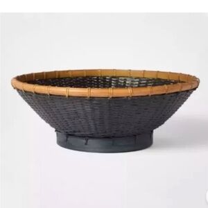 Black and Brown Woven Accent Basket